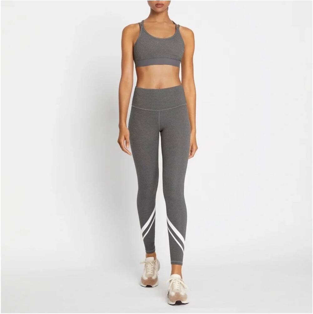 Tory Burch Sport Leggings Womens Medium Compression Melange Side Pocket Chevron